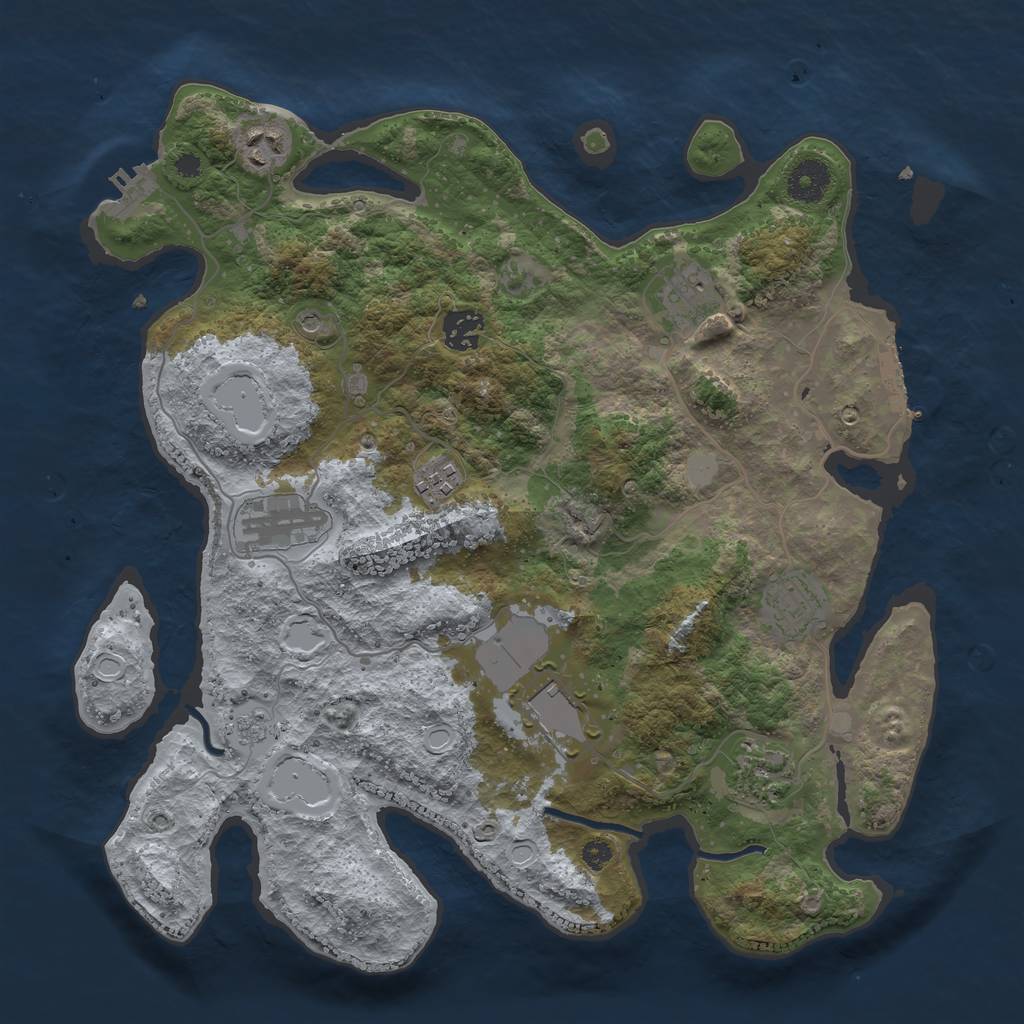 Rust Map: Procedural Map, Size: 3600, Seed: 723452, 15 Monuments