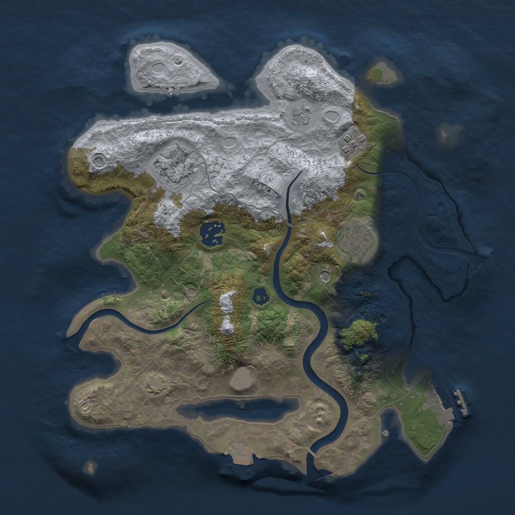 Rust Map: Procedural Map, Size: 3000, Seed: 811303, 9 Monuments