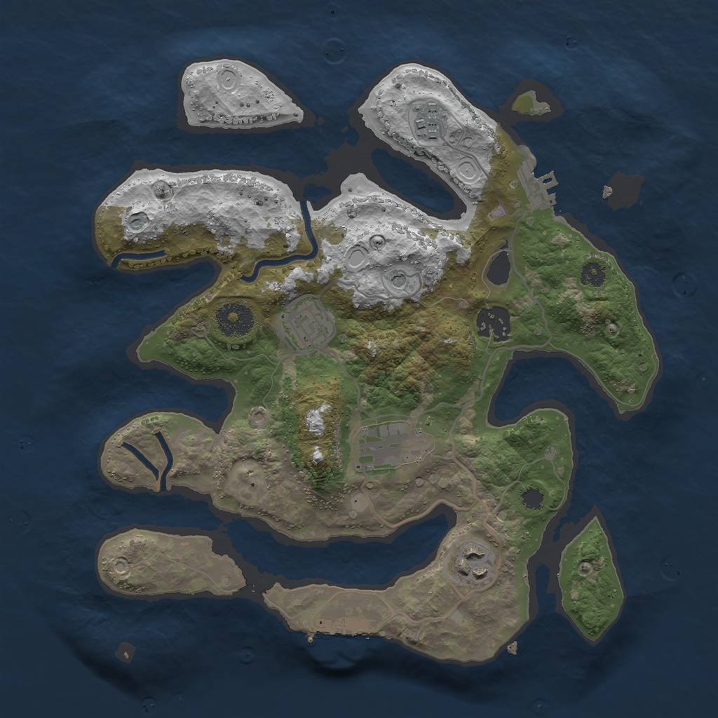 Rust Map: Procedural Map, Size: 3000, Seed: 811303, 13 Monuments