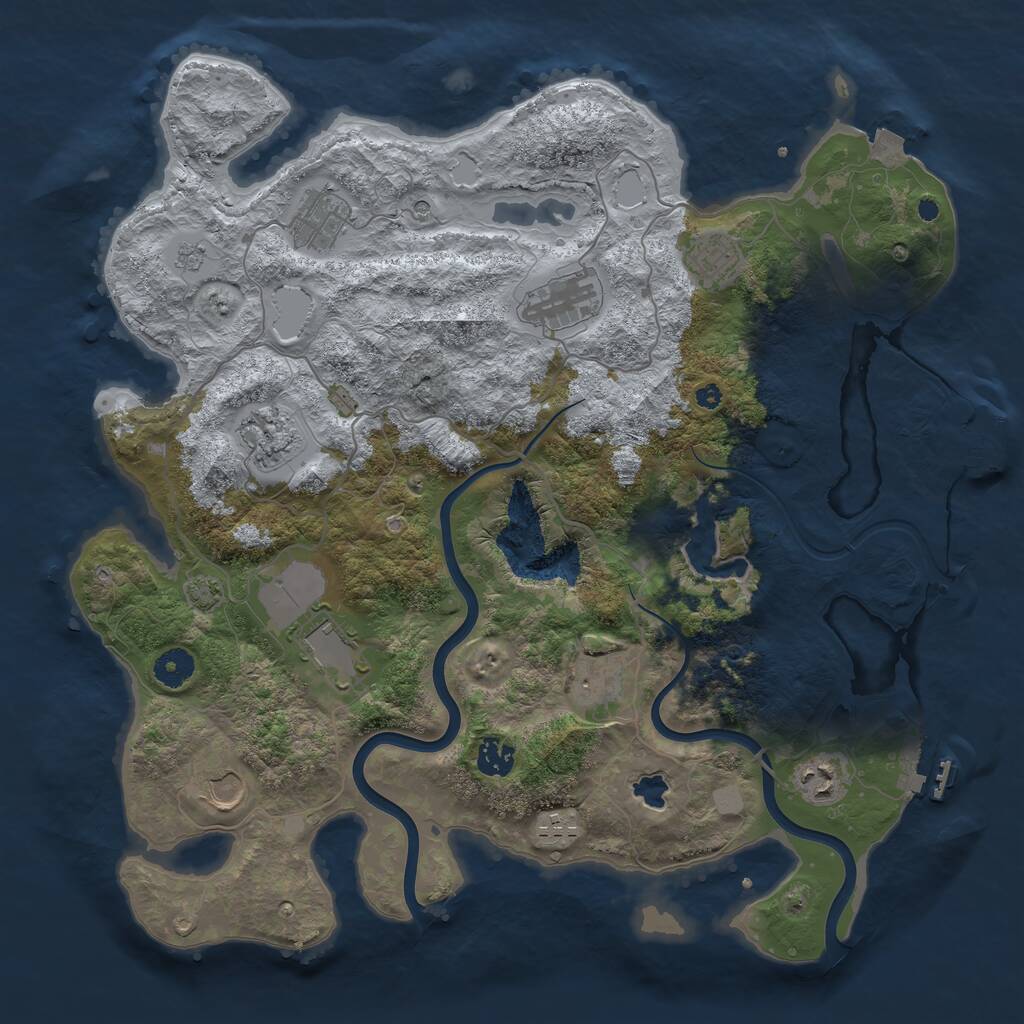 Rust Map: Procedural Map, Size: 4000, Seed: 508029047, 16 Monuments