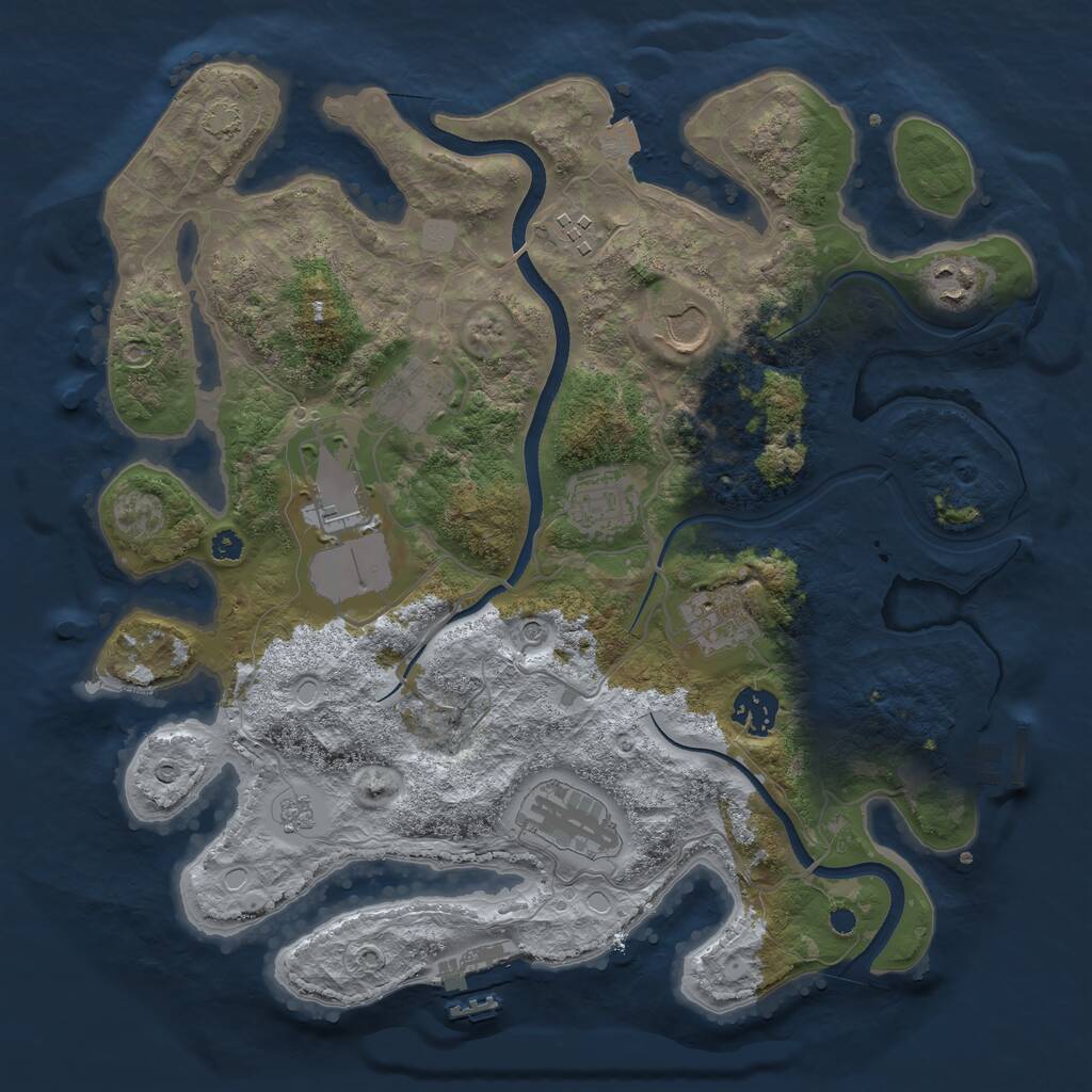 Rust Map: Procedural Map, Size: 3500, Seed: 809997166, 15 Monuments