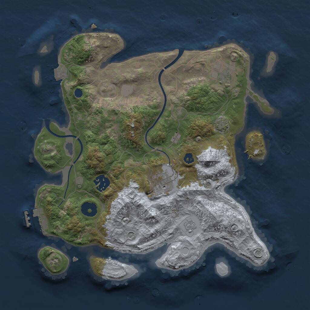 Rust Map: Procedural Map, Size: 3000, Seed: 7640139, 8 Monuments
