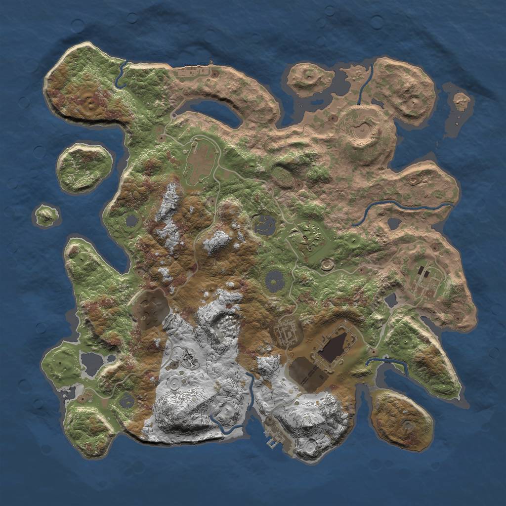 Rust Map: Procedural Map, Size: 3600, Seed: 26303998, 14 Monuments