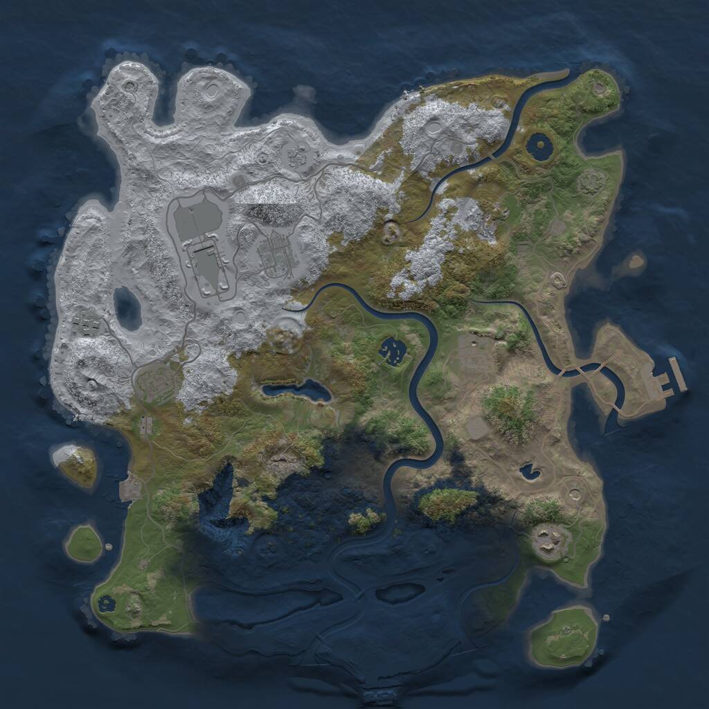 Rust Map: Procedural Map, Size: 4000, Seed: 60070632, 14 Monuments