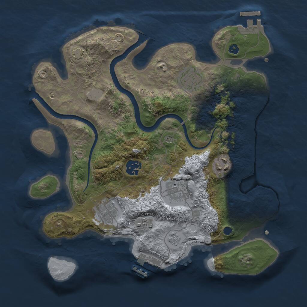 Rust Map: Procedural Map, Size: 3000, Seed: 213122, 12 Monuments