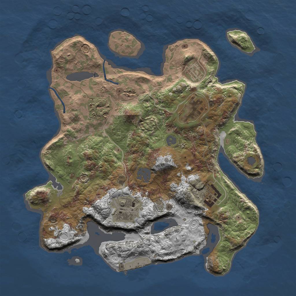 Rust Map: Procedural Map, Size: 3000, Seed: 213122, 11 Monuments