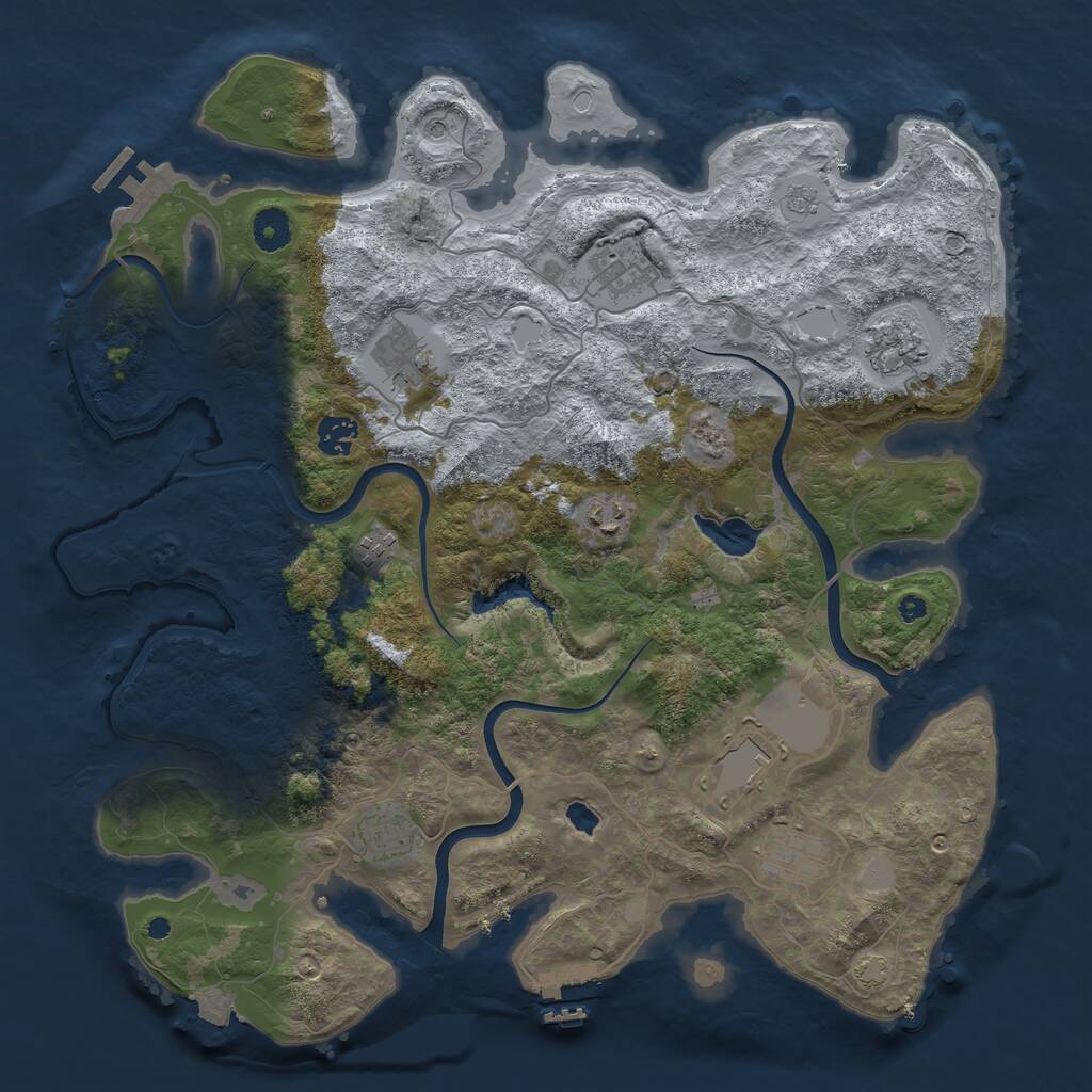 Rust Map: Procedural Map, Size: 4000, Seed: 8470330, 15 Monuments