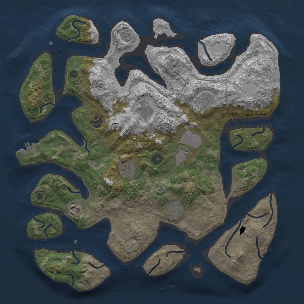 Rust Map: Procedural Map, Size: 4000, Seed: 8470330, 15 Monuments