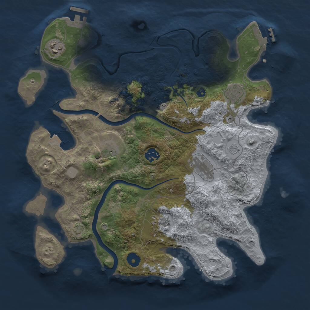 Rust Map: Procedural Map, Size: 3400, Seed: 500500, 13 Monuments