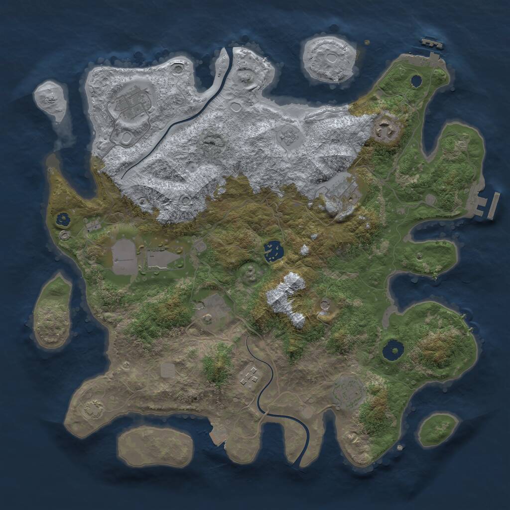 Rust Map: Procedural Map, Size: 3700, Seed: 141412, 14 Monuments