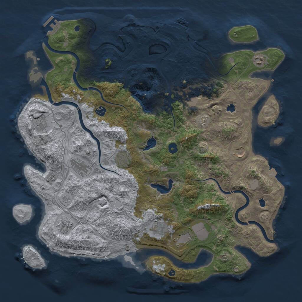 Rust Map: Procedural Map, Size: 4500, Seed: 853414849, 17 Monuments