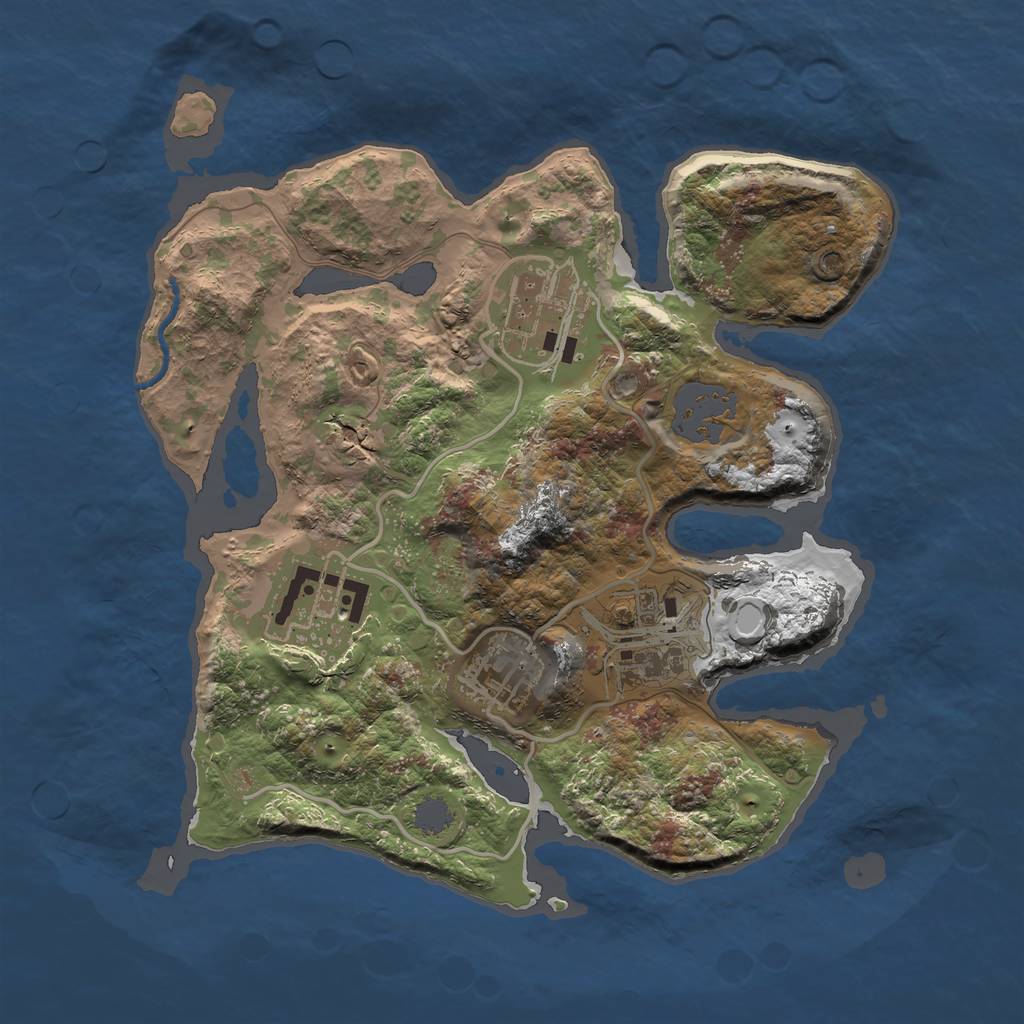 Rust Map: Procedural Map, Size: 2400, Seed: 242226, 8 Monuments