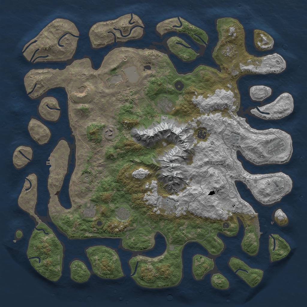 Rust Map: Procedural Map, Size: 5000, Seed: 1937497609, 19 Monuments