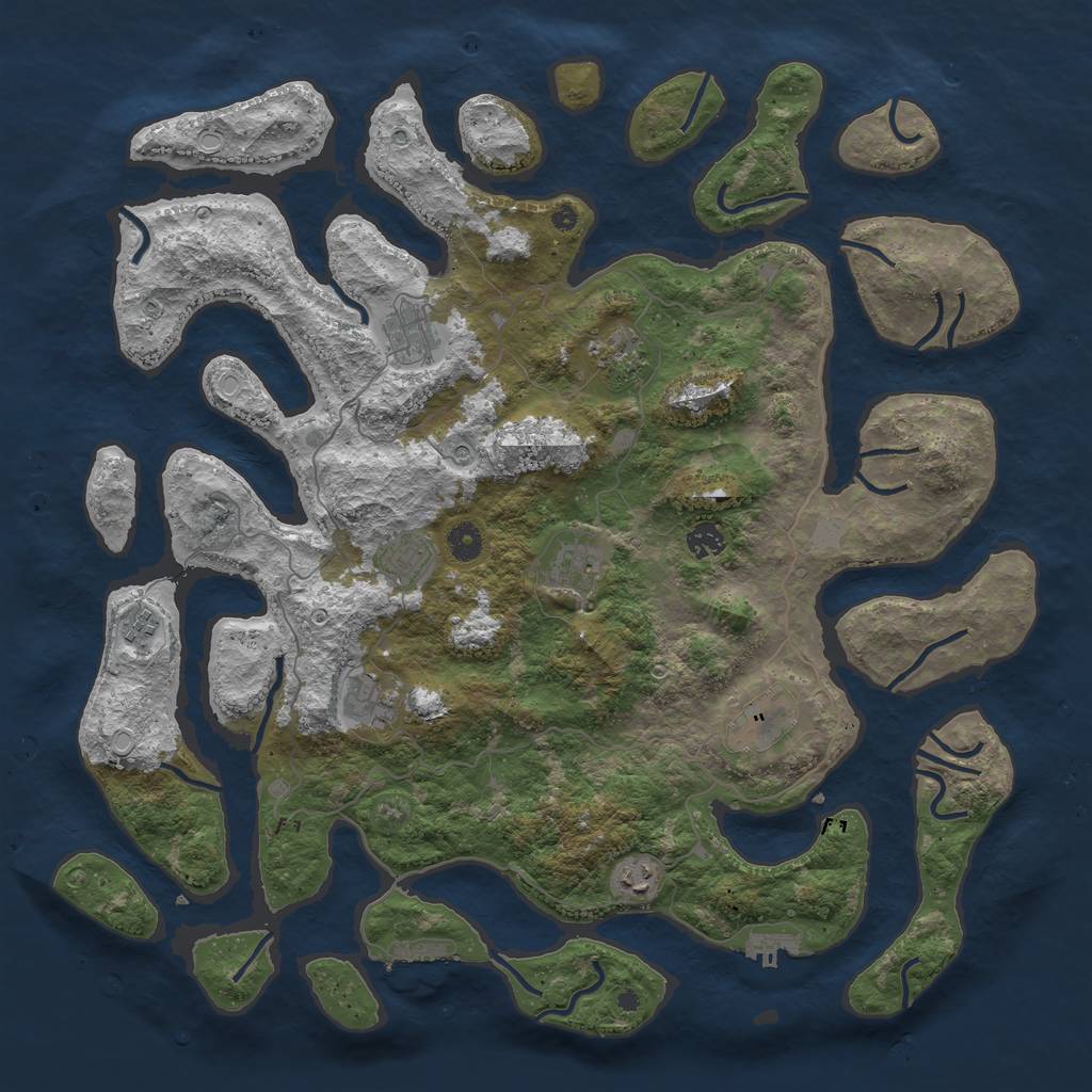 Rust Map: Procedural Map, Size: 4500, Seed: 632179, 17 Monuments