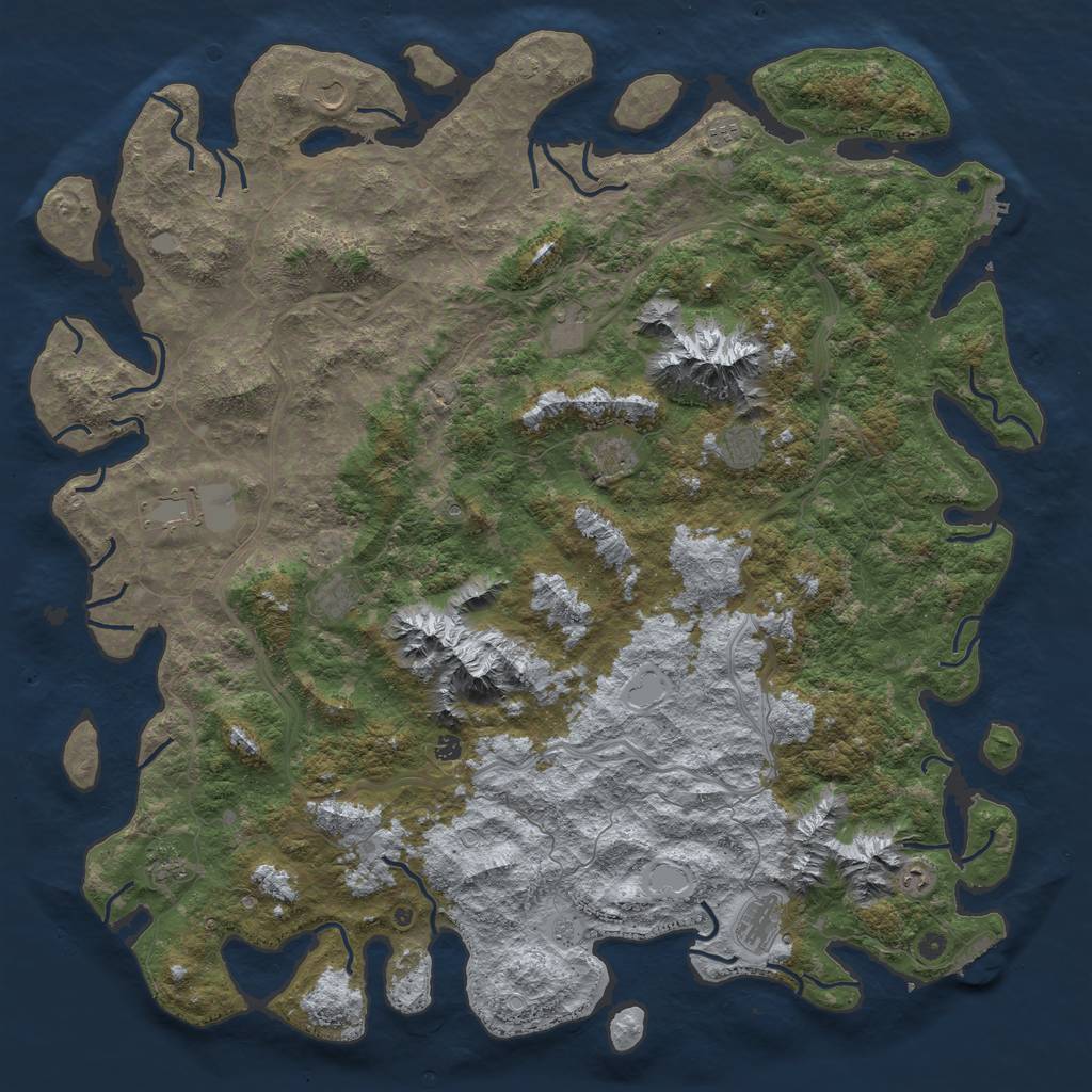 Rust Map: Procedural Map, Size: 6000, Seed: 119952012, 19 Monuments