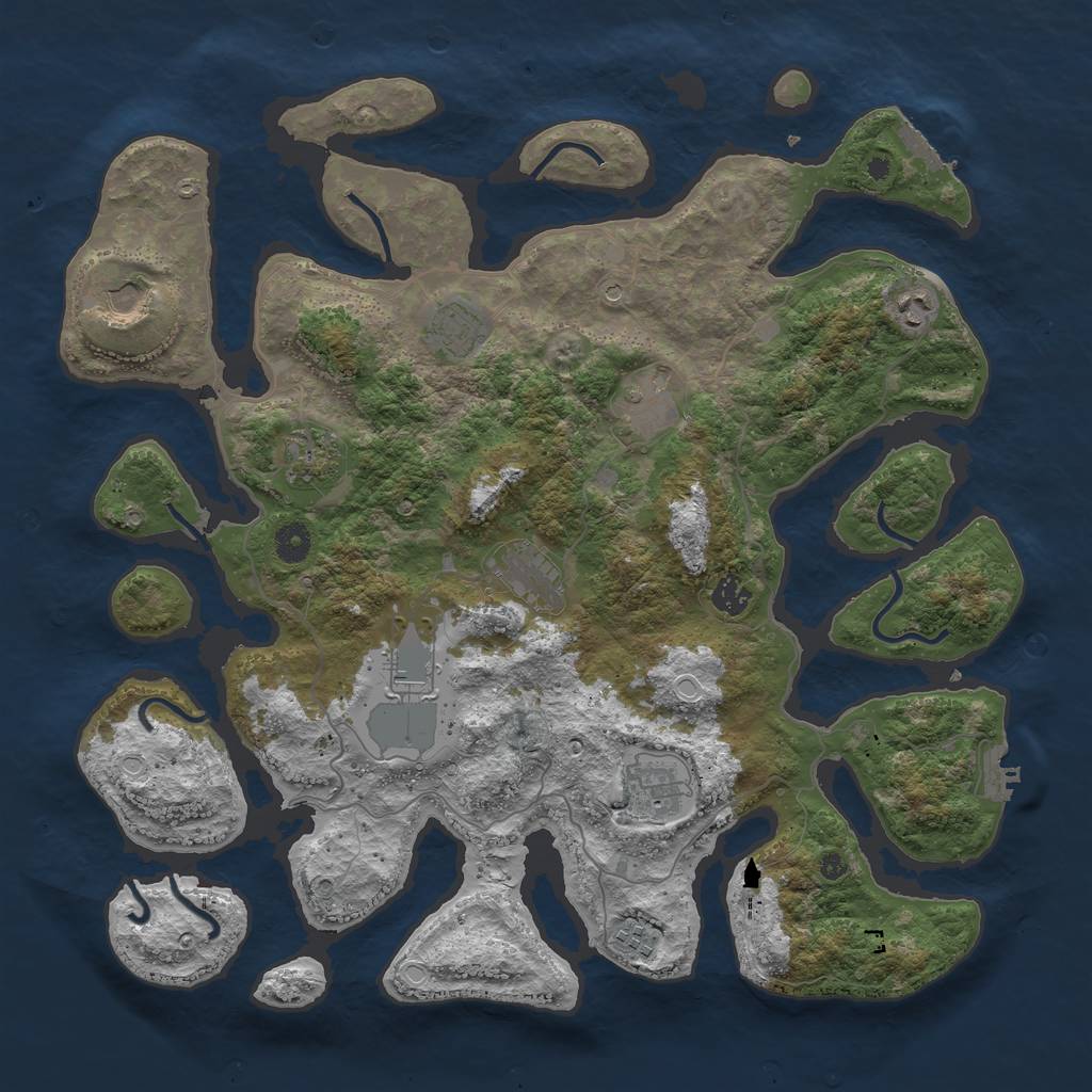 Rust Map: Procedural Map, Size: 4250, Seed: 457996530, 21 Monuments