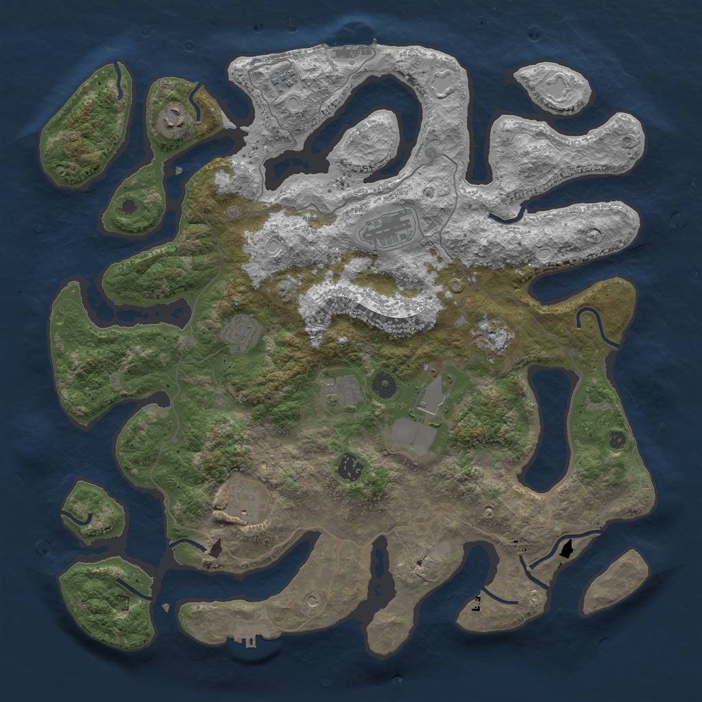 Rust Map: Procedural Map, Size: 4250, Seed: 1451, 20 Monuments