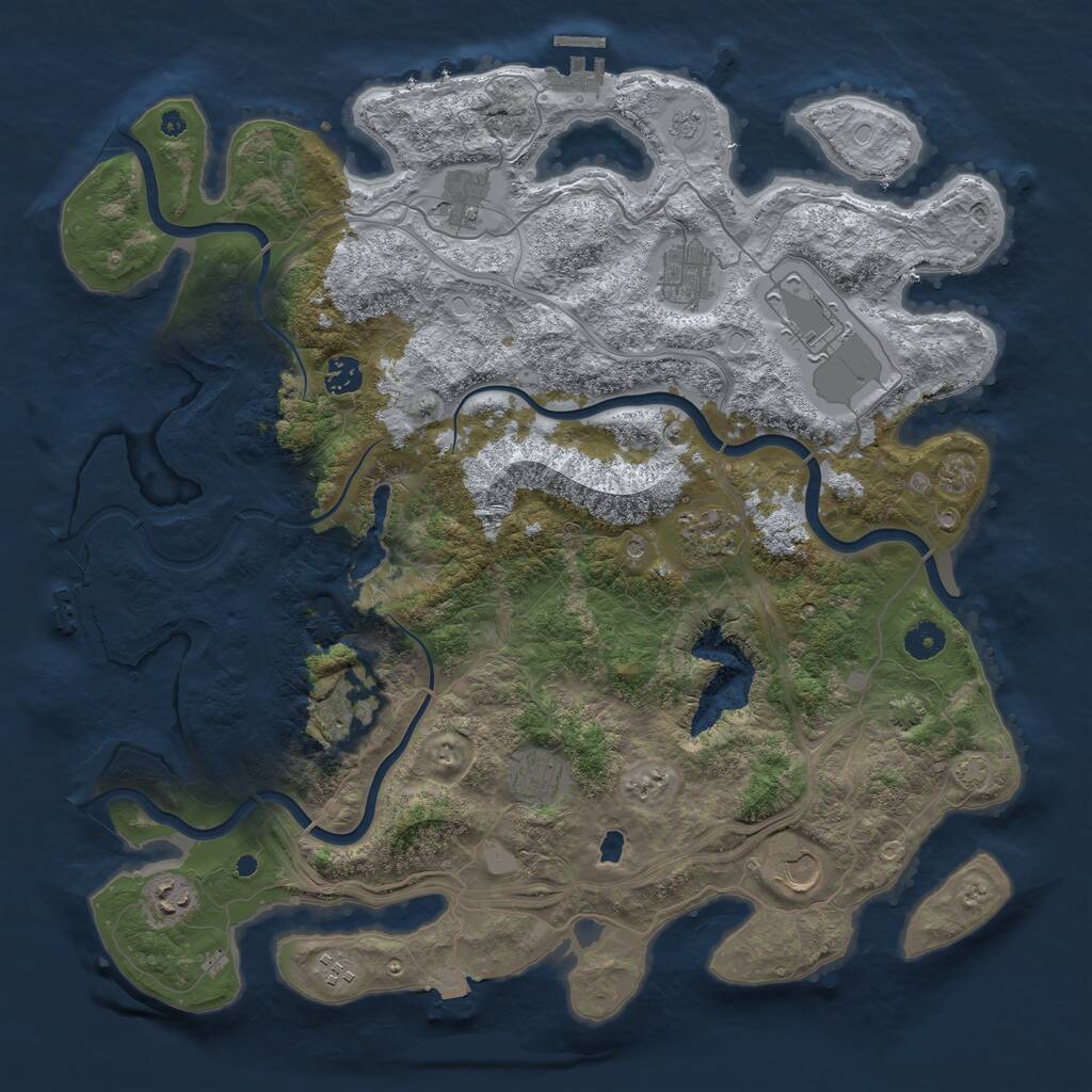 Rust Map: Procedural Map, Size: 4250, Seed: 1451, 16 Monuments