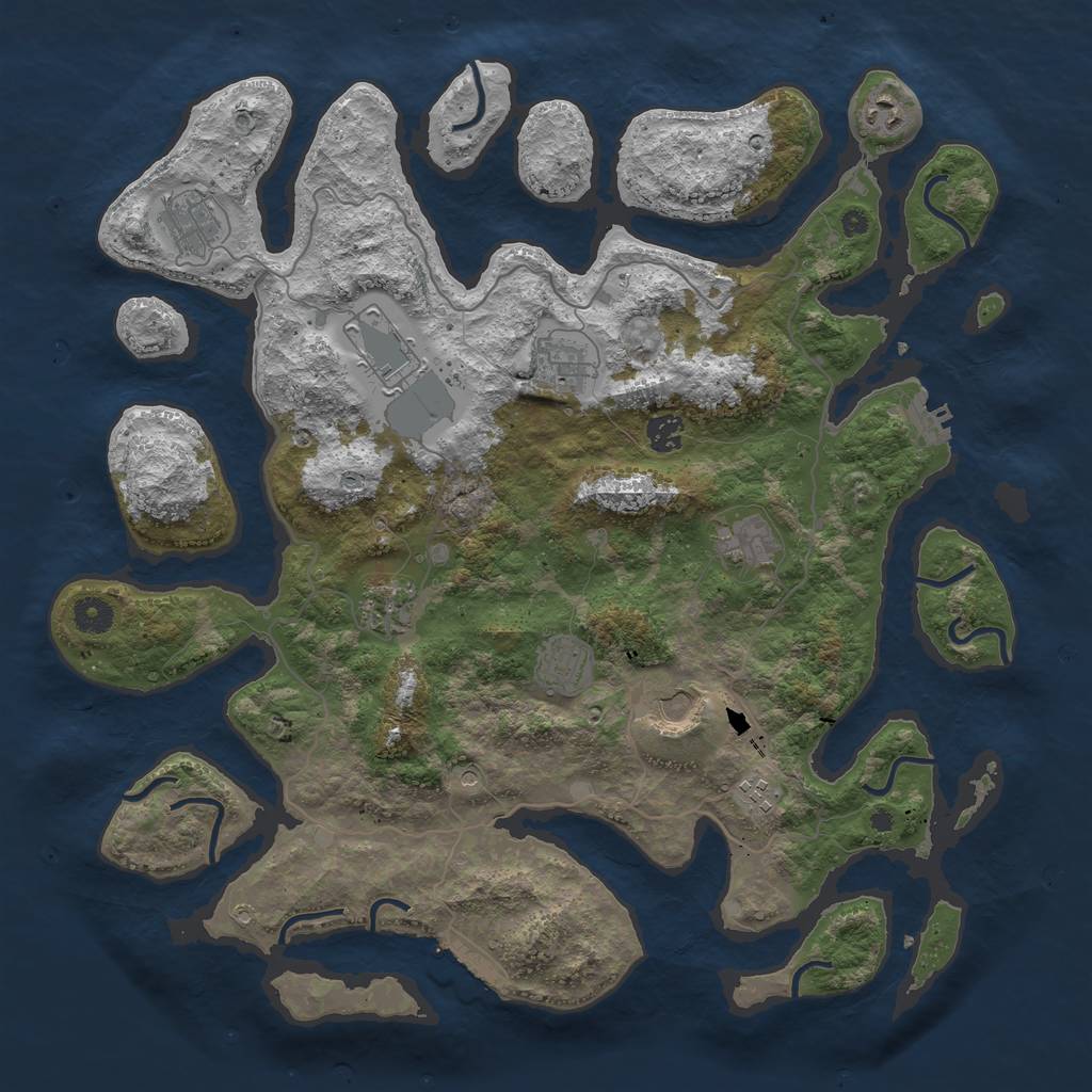 Rust Map: Procedural Map, Size: 4250, Seed: 9396, 15 Monuments