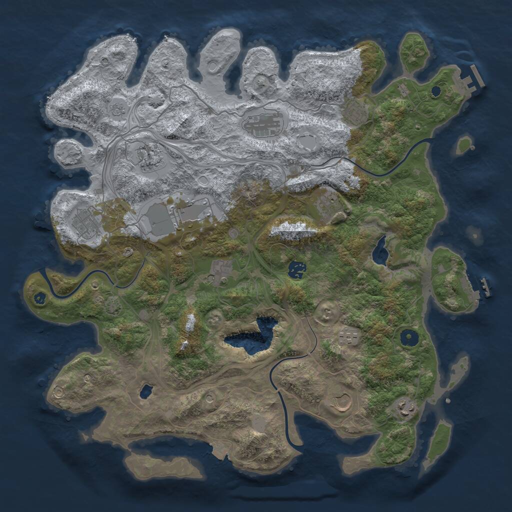 Rust Map: Procedural Map, Size: 4250, Seed: 9396, 17 Monuments