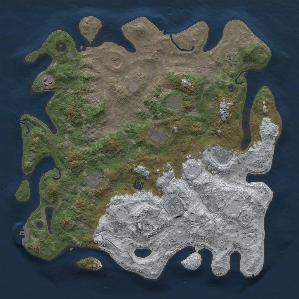 Rust Map: Procedural Map, Size: 4250, Seed: 65423118, 19 Monuments