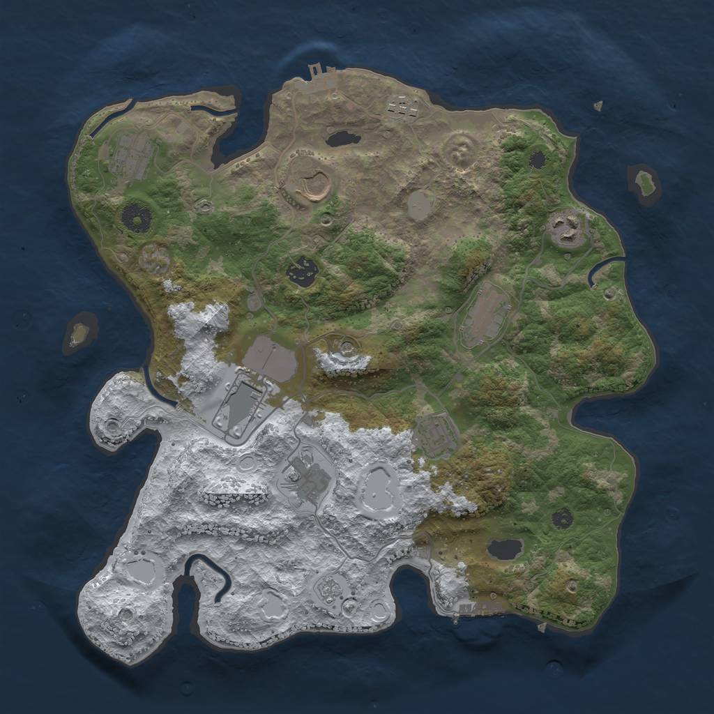 Rust Map: Procedural Map, Size: 3600, Seed: 82492034, 18 Monuments