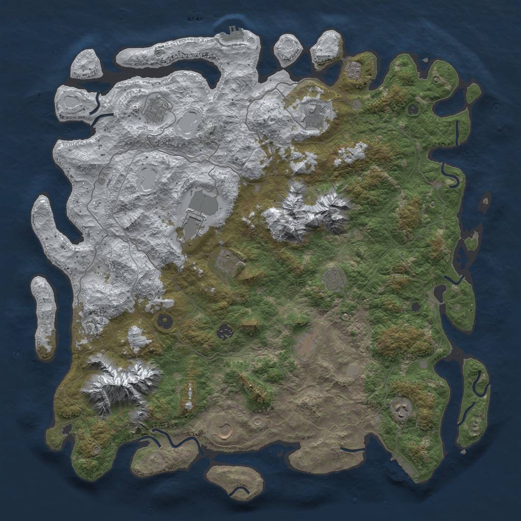 Rust Map: Procedural Map, Size: 5000, Seed: 19872021, 20 Monuments