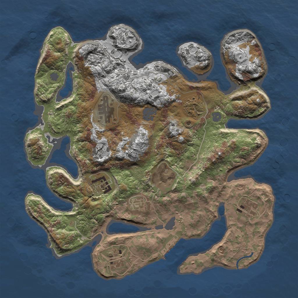 Rust Map: Procedural Map, Size: 3250, Seed: 92278, 13 Monuments