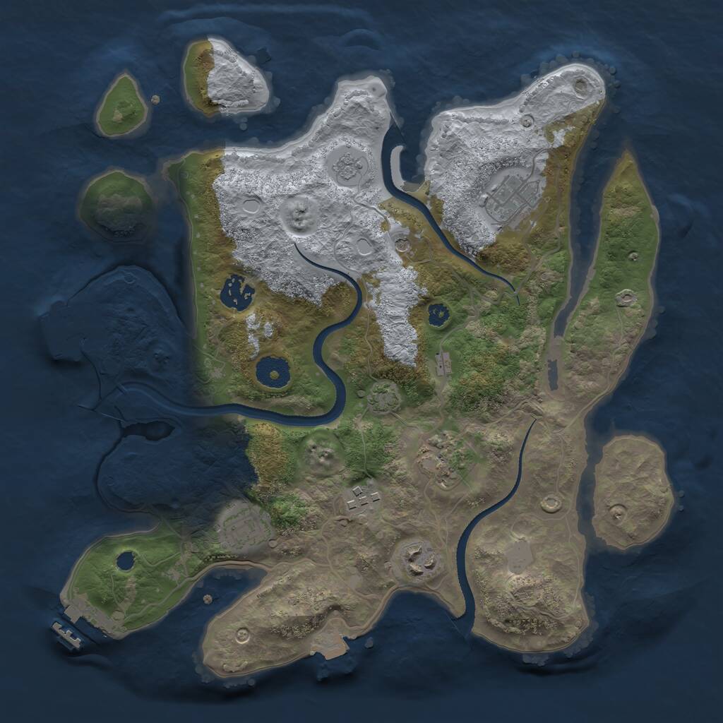 Rust Map: Procedural Map, Size: 3250, Seed: 92278, 12 Monuments