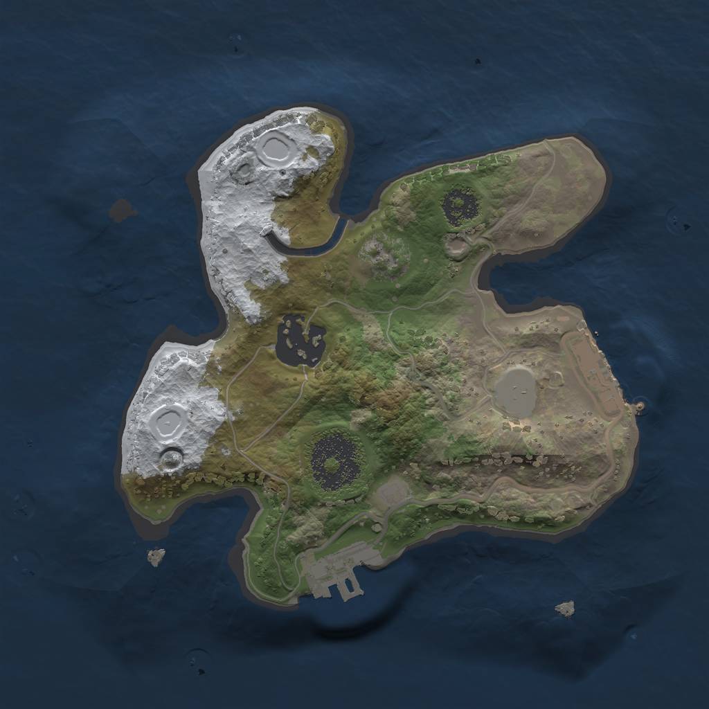 Rust Map: Procedural Map, Size: 2000, Seed: 569139551, 8 Monuments