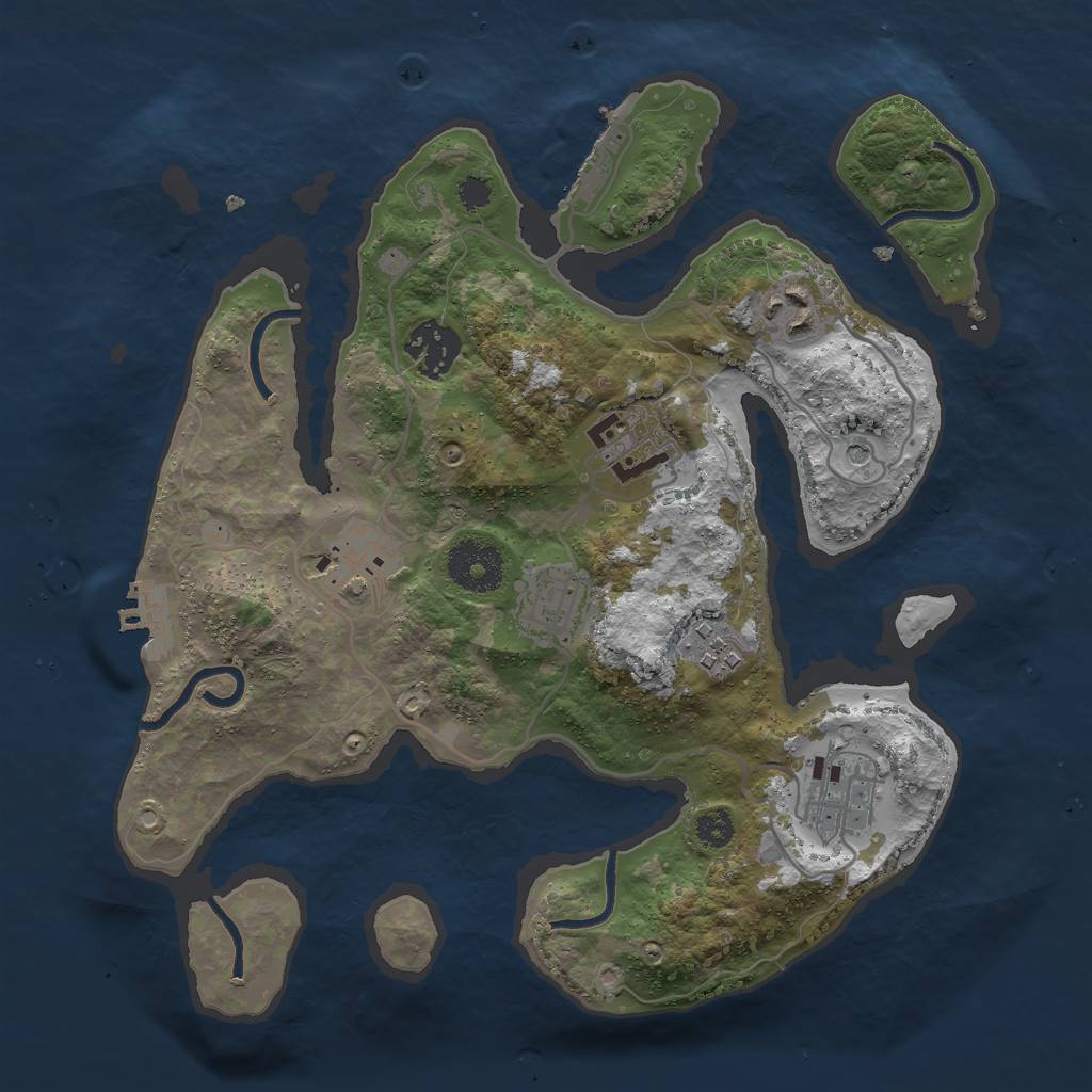 Rust Map: Procedural Map, Size: 3000, Seed: 78586814, 18 Monuments