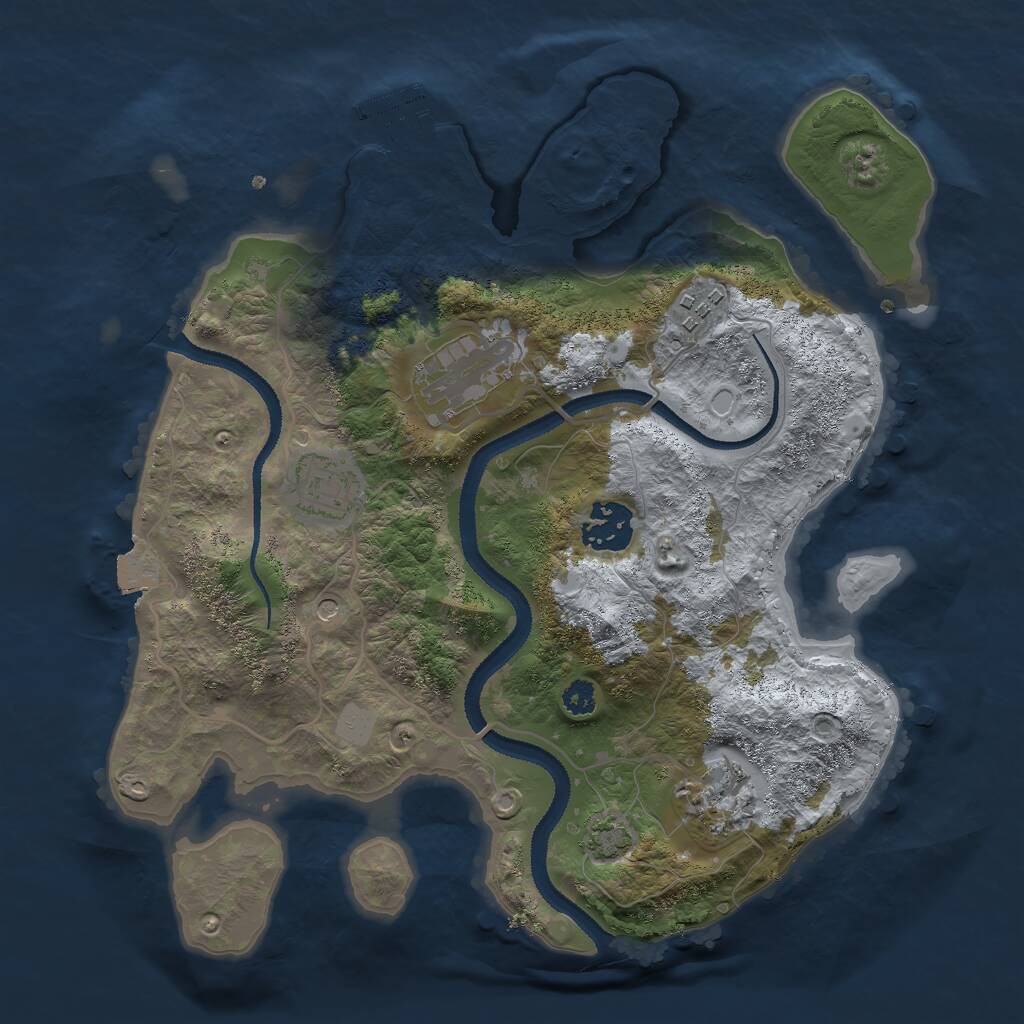 Rust Map: Procedural Map, Size: 3000, Seed: 78586814, 9 Monuments