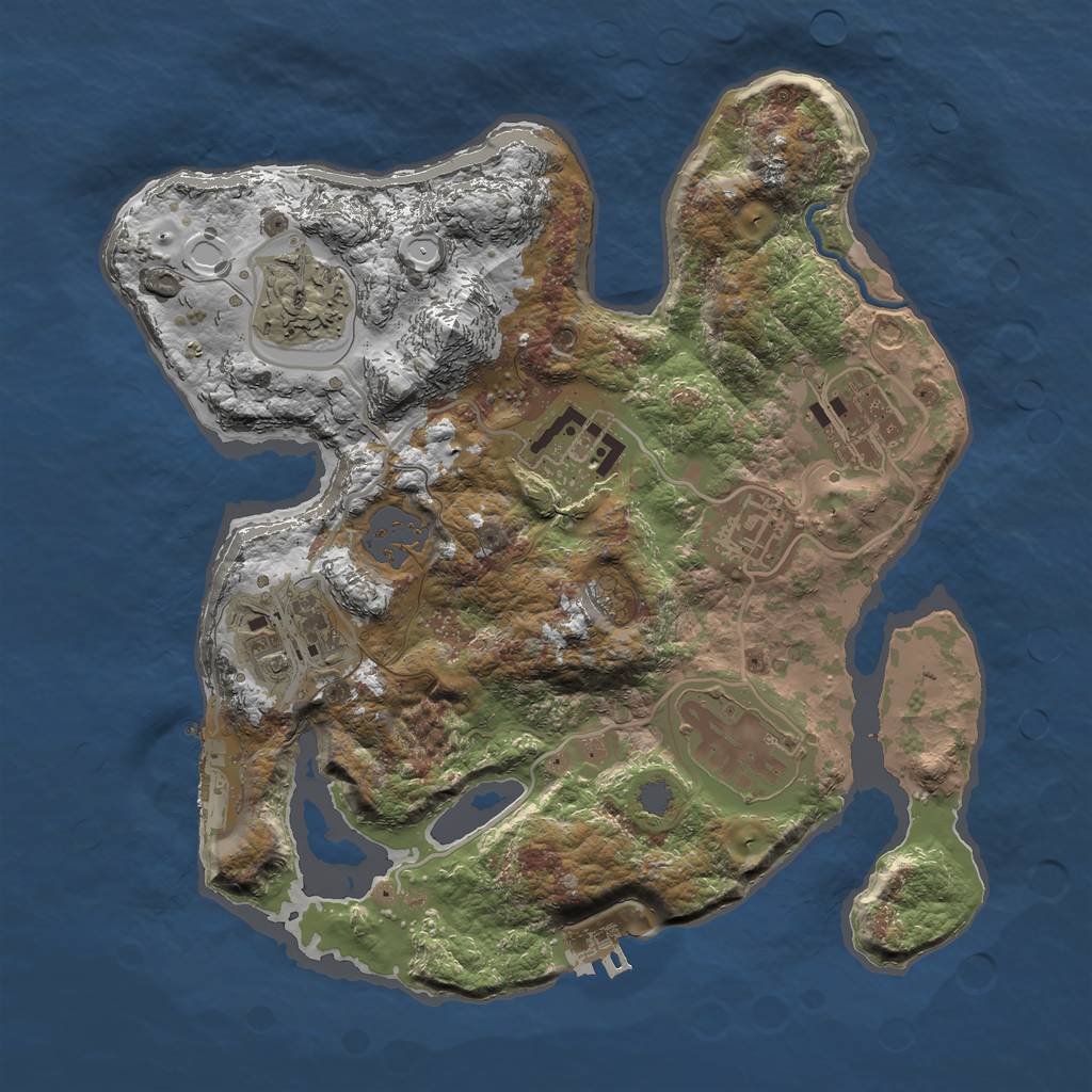 Rust Map: Procedural Map, Size: 2700, Seed: 1850816042, 13 Monuments