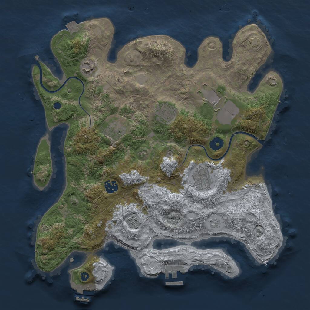 Rust Map: Procedural Map, Size: 3500, Seed: 61242, 13 Monuments