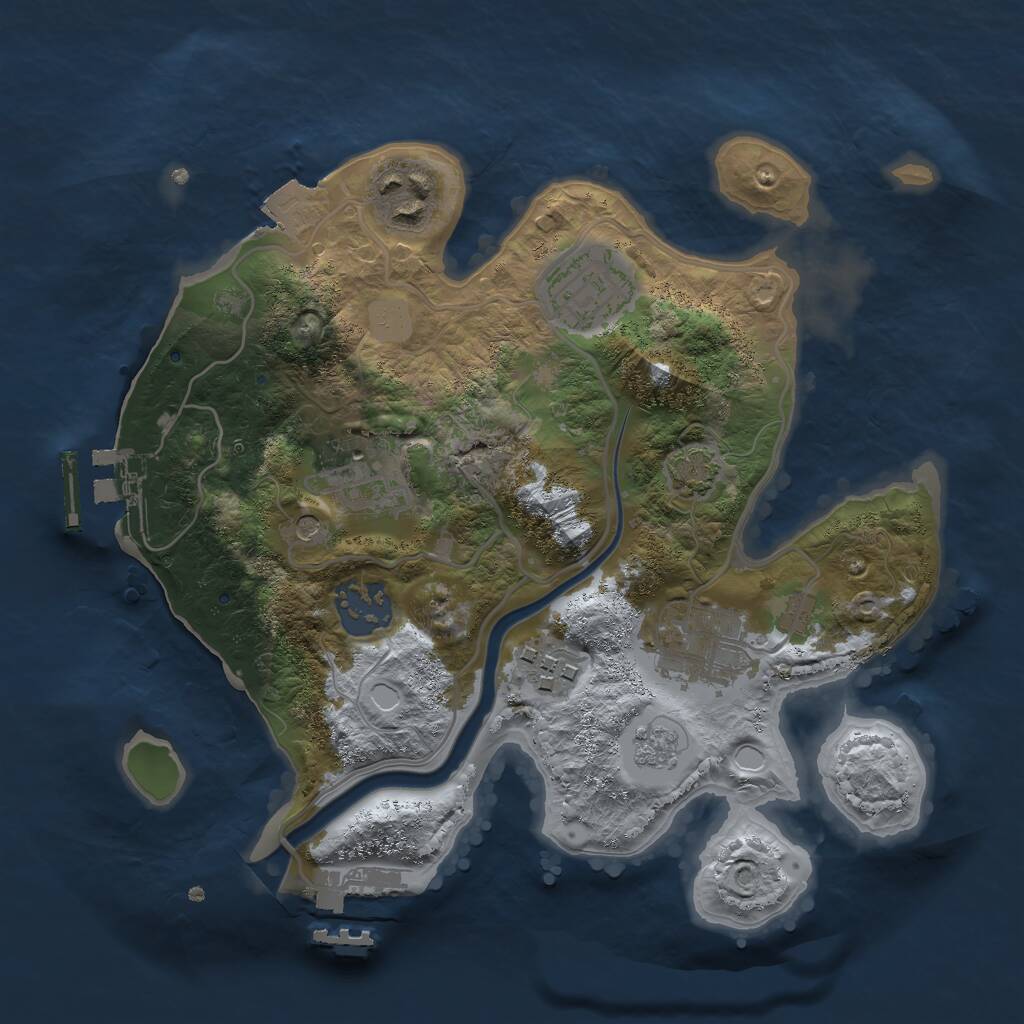 Rust Map: Procedural Map, Size: 2600, Seed: 50000, 14 Monuments