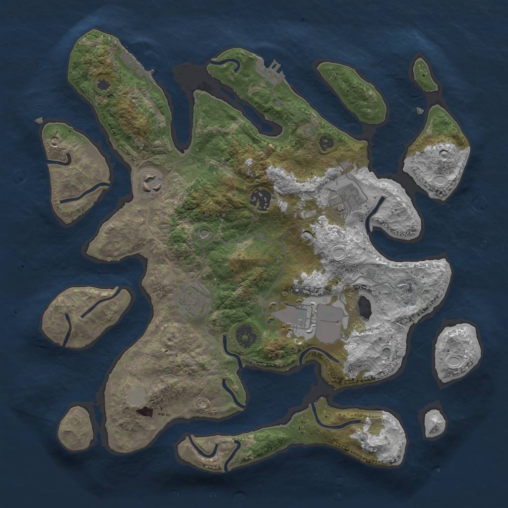 Rust Map: Procedural Map, Size: 3500, Seed: 1848961770, 13 Monuments