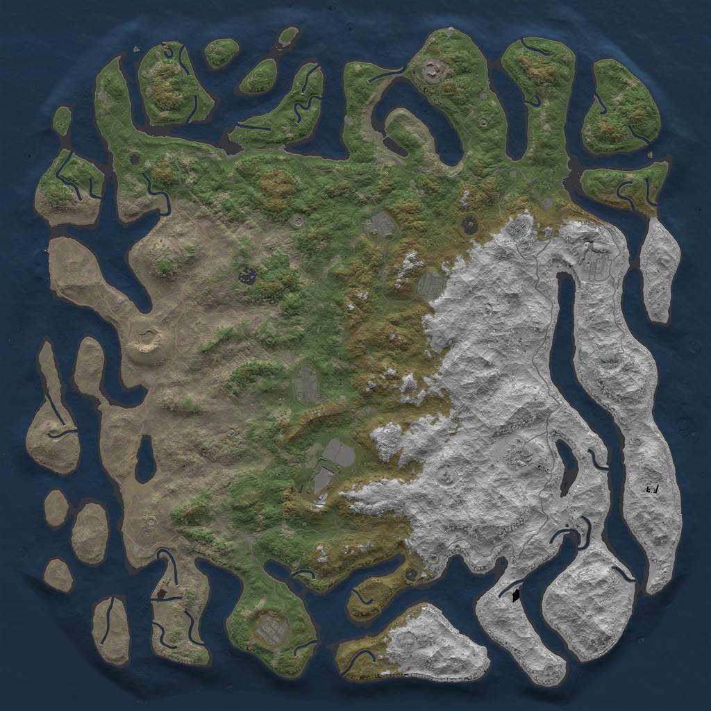 Rust Map: Procedural Map, Size: 6000, Seed: 11132021, 15 Monuments