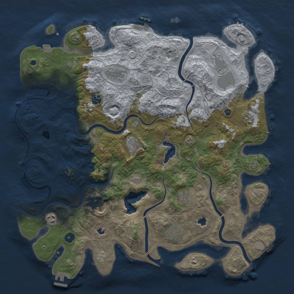 Rust Map: Procedural Map, Size: 4500, Seed: 28361, 16 Monuments