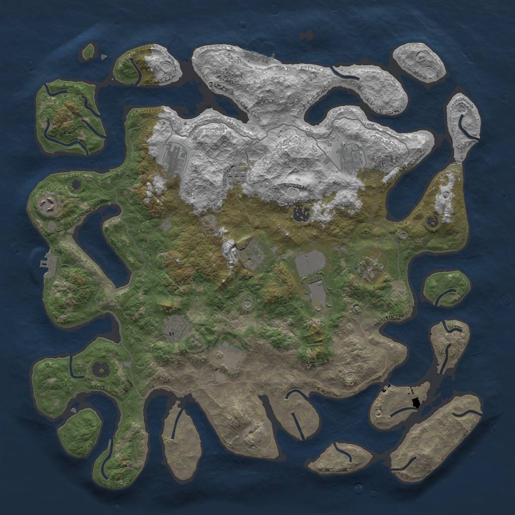 Rust Map: Procedural Map, Size: 4500, Seed: 28361, 18 Monuments