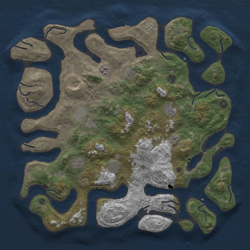 Rust Map: Procedural Map, Size: 4500, Seed: 110332, 14 Monuments