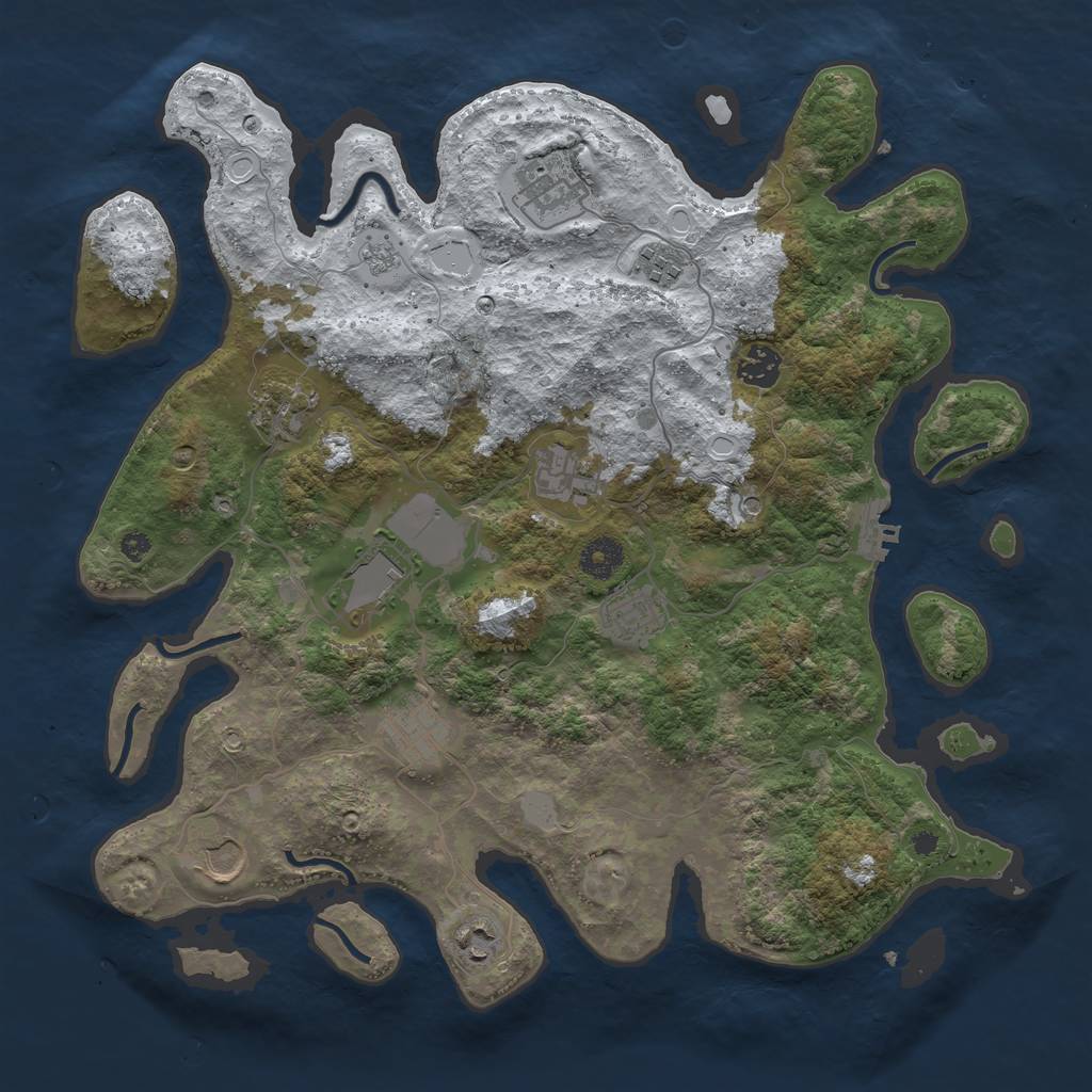 Rust Map: Procedural Map, Size: 3800, Seed: 839, 18 Monuments