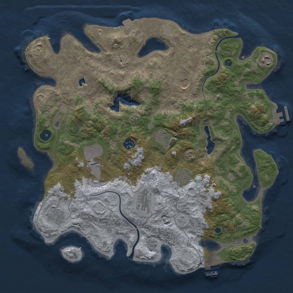 Rust Map: Procedural Map, Size: 4000, Seed: 22101963, 15 Monuments