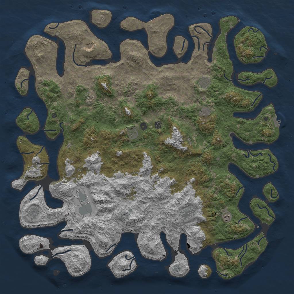 Rust Map: Procedural Map, Size: 6000, Seed: 332421756, 16 Monuments