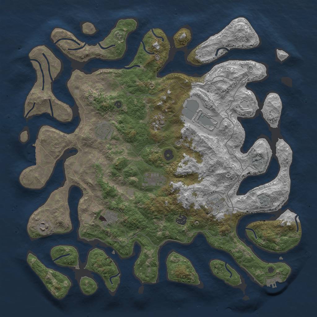 Rust Map: Procedural Map, Size: 4500, Seed: 575300, 17 Monuments