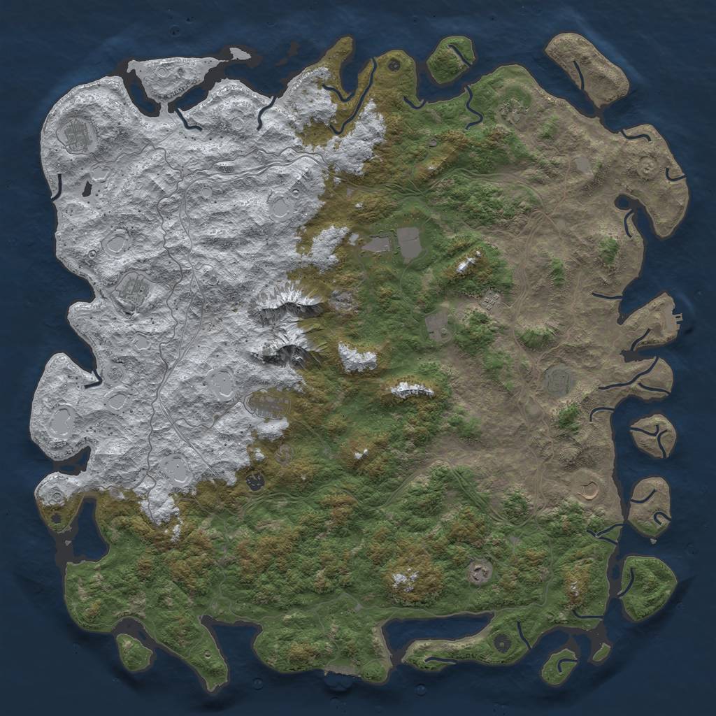 Rust Map: Procedural Map, Size: 6000, Seed: 1337563942, 20 Monuments