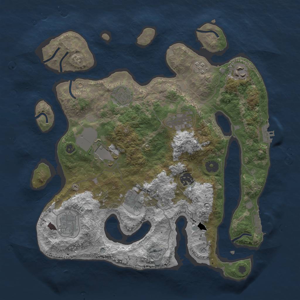 Rust Map: Procedural Map, Size: 3500, Seed: 71449175, 13 Monuments