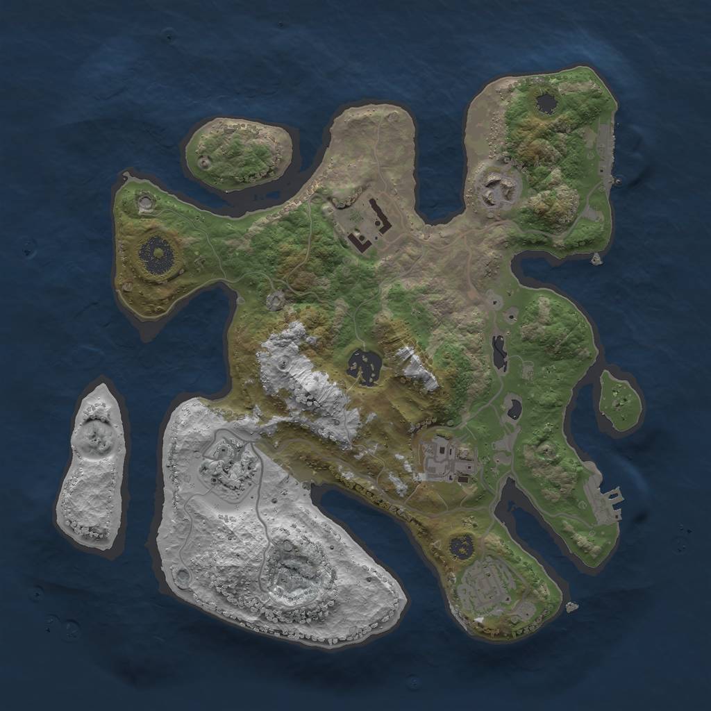 Rust Map: Procedural Map, Size: 3000, Seed: 52307242, 10 Monuments