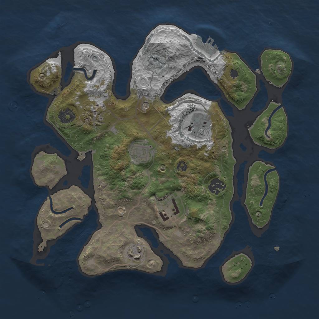 Rust Map: Procedural Map, Size: 3000, Seed: 21345, 13 Monuments