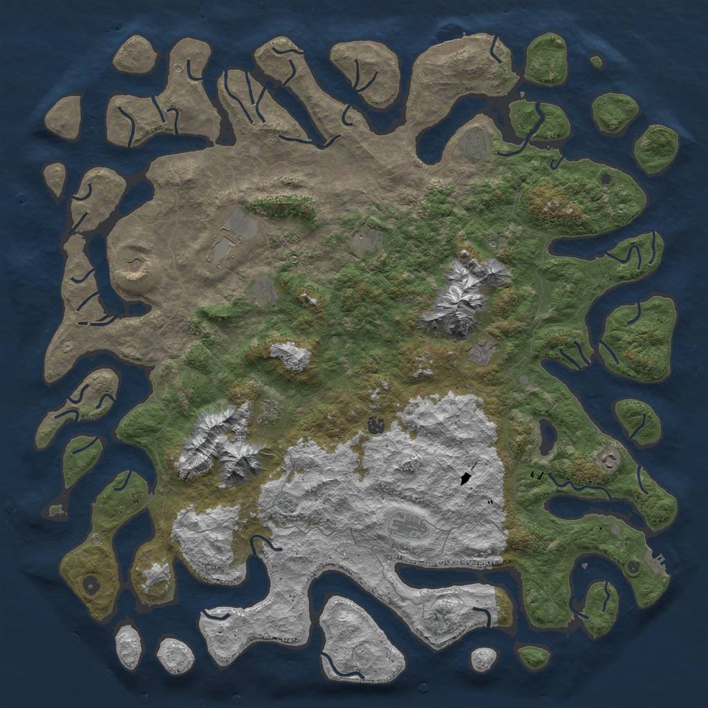 Rust Map: Procedural Map, Size: 6000, Seed: 475542505, 22 Monuments