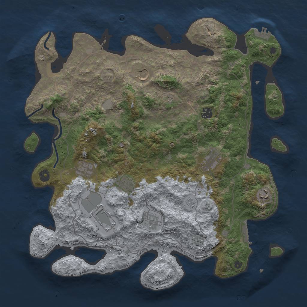 Rust Map: Procedural Map, Size: 4000, Seed: 1146883, 18 Monuments